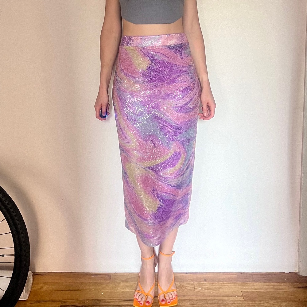 Badgley Mischka Sequin pencil skirt